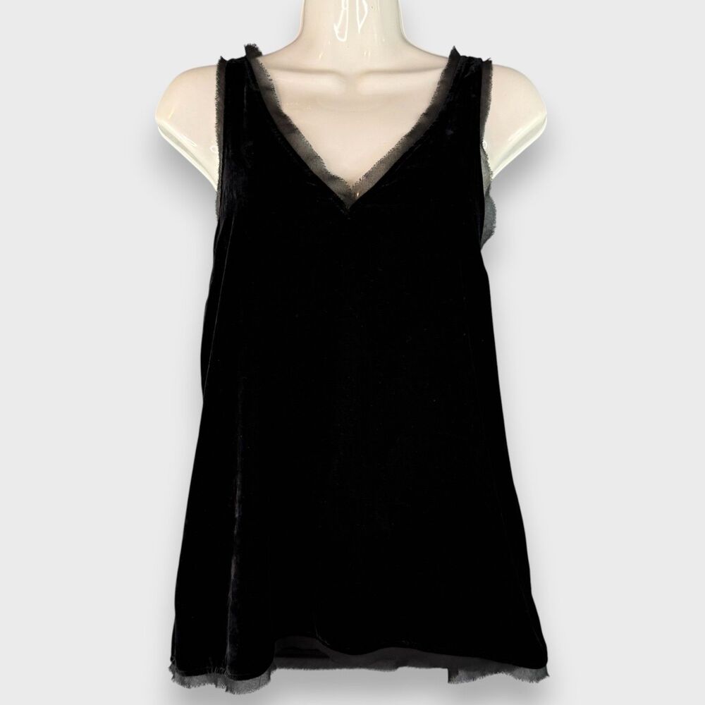 Chelsea 28 Sleeveless Black Velvet Tank Top Whimsygoth Grunge Fairy 90s Size M